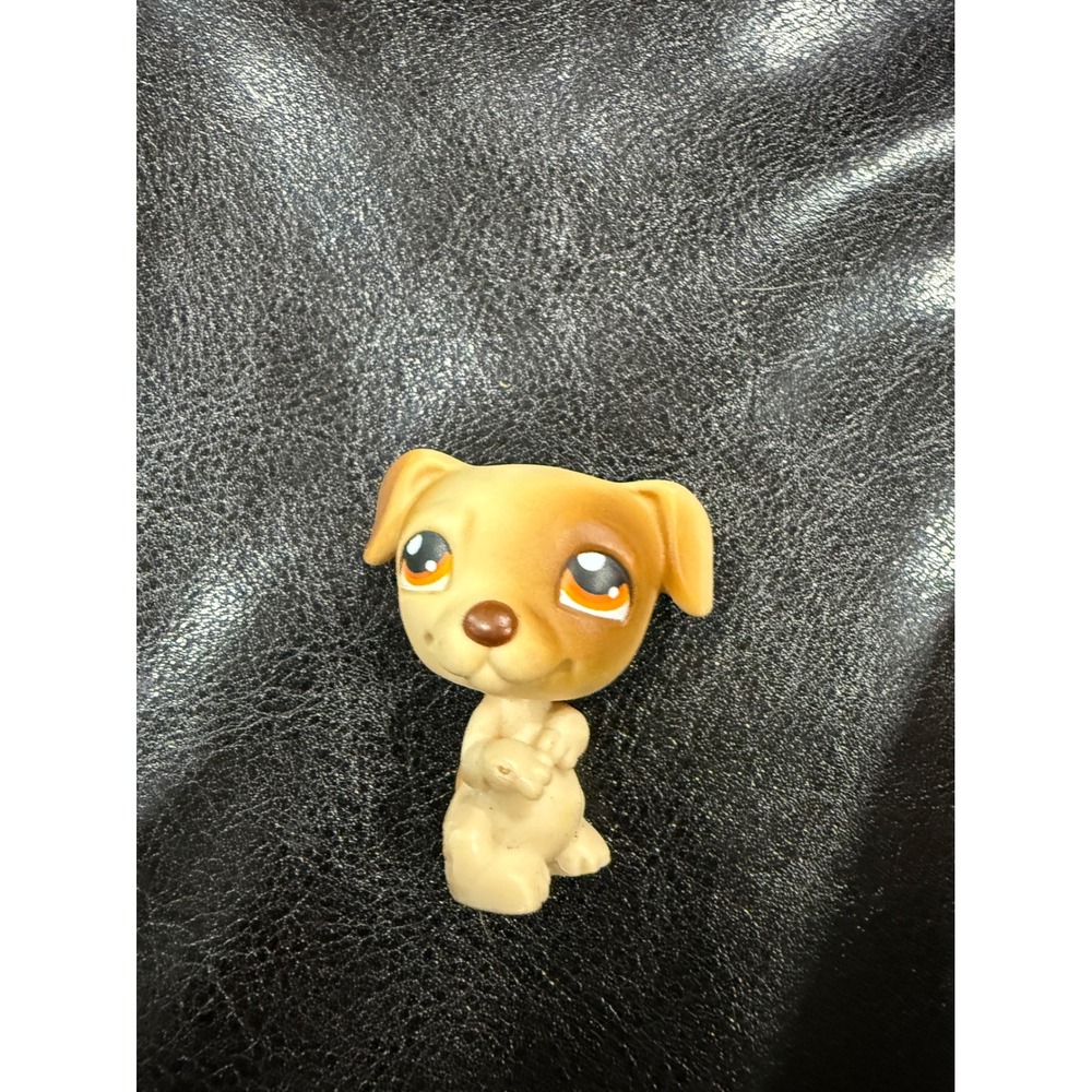 Littlest‎ Pet Shop Dog Yellow Tan Eyes Orange LPS Toy Figure # 109